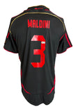 Paolo Maldini Signed AC Milan Black Adidas Soccer Jersey BAS