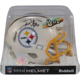 TJ Watt Autographed Pittsburgh Steelers Retro Mini Helmet Beckett Witness 56185