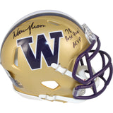 Warren Moon Signed Washington Huskies Mini Helmet Rose Bowl MVP Beckett 49702