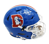 Terrell Davis Signed Denver Speed Flex Authentic TB '75-'96 Blue Helmet w/ "HOF"