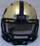 DREW BREES AUTOGRAPHED PURDUE CHROME GOLD SPEED MINI HELMET BECKETT 191123