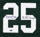 Dorsey Levens Signed Green Bay Custom Green Jersey with "SB XXXI Champs" Inscr.