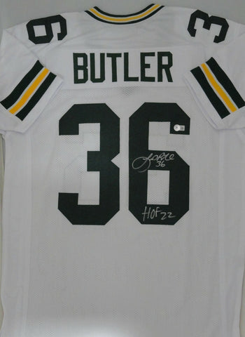 Packers LEROY BUTLER Signed Custom Replica White Jersey AUTO w/ "HOF '22" - BAS
