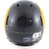 Marshall Faulk Autographed Los Angeles Rams TB 81-99 Mini Helmet Beckett 49252