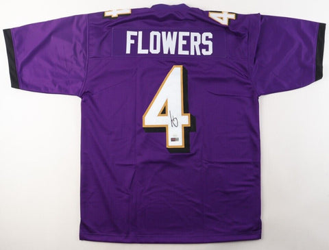 Zay Flowers Signed Baltimore Ravens Purple Jersey (JSA) Ex-Boston College WR