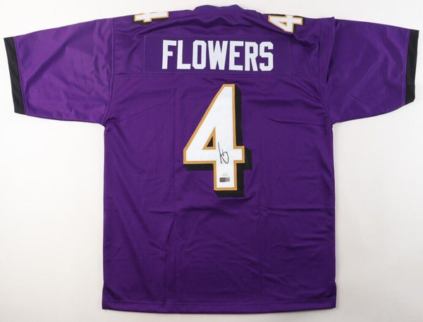 Zay Flowers Signed Baltimore Ravens Purple Jersey (JSA) Ex-Boston College WR