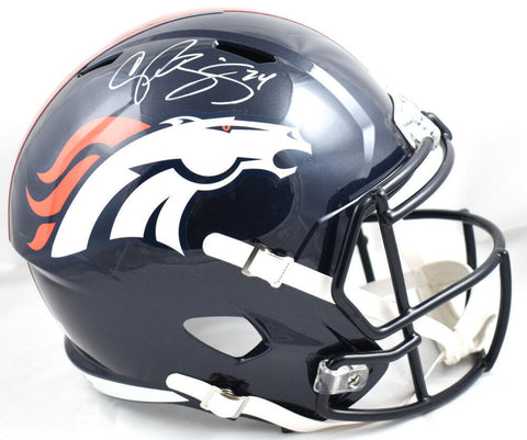 Champ Bailey Autographed Denver Broncos F/S Speed Helmet - Beckett W Holo *White