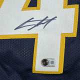 Autographed/Signed Tuli Tuipulotu LA Navy Blue Football Jersey JSA COA
