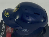 Milwaukee Brewers WILLIAM CONTRERAS Signed Rawlings BLUE Mini Helmet AUTO - BAS