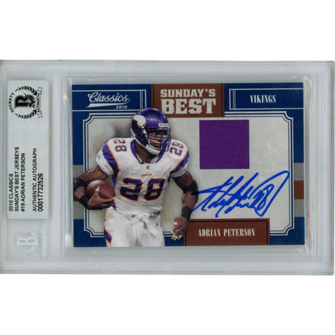 Adrian Peterson Autographed '10 Classic Sundays Best #19 Card Beckett 49827
