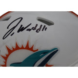 Jaylen Waddle Autographed Miami Dolphins Mini Helmet FAN 44765