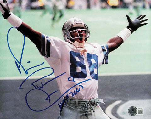 Michael Irvin Autographed 8x10 Photo Cowboys HOF 2007 Beckett QR AE31660