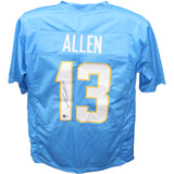 Keenan Allen Autographed Pro Style sz XL Blue Jersey Beckett Witness 43405