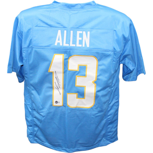 Keenan Allen Autographed Pro Style sz XL Blue Jersey Beckett Witness 43405