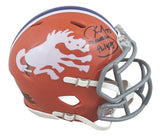 Broncos Karl Mecklenburg Signed 1966 TB Speed Mini Helmet W/ Case BAS Witnessed