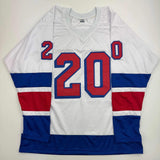 Autographed/Signed Chris Kreider New York White Hockey Jersey Beckett BAS COA