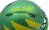 Dillon Gabriel Autographed Oregon Mini Helmet (Smudged) Beckett QR #2W458568