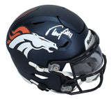 Troy Franklin Autographed Denver Broncos Mid-Size Speedflex MIDI Helmet Beckett