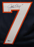 John Elway Autographed/Signed Pro Style Size XL Blue Jersey BAS 22889