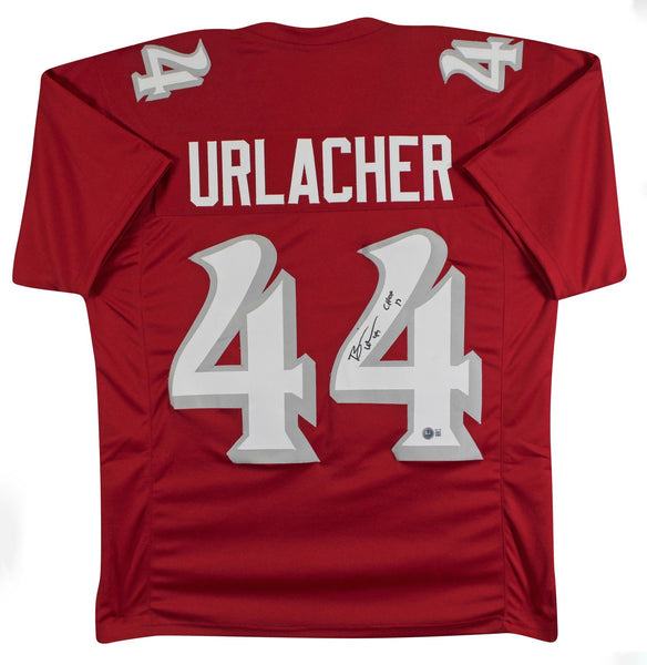 UNM Brian Urlacher "CHOF 17" Authentic Signed Red Pro Style Jersey BAS