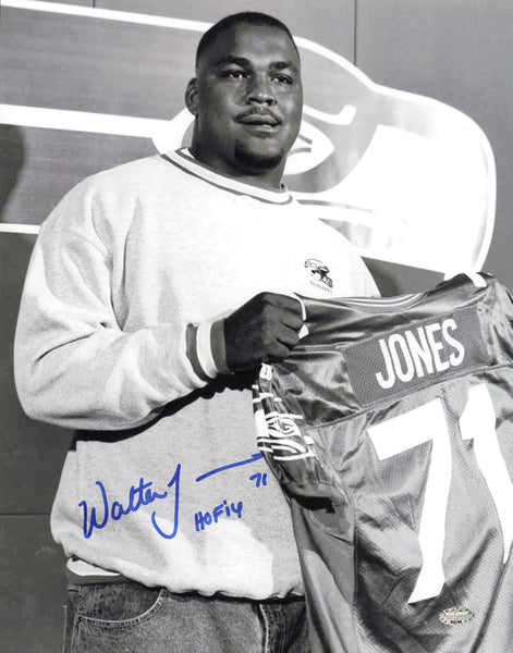 Walter Jones Autographed 11x14 Photo Seattle Seahawks "HOF 14" MCS Holo #64166