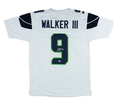 Kenneth Walker III Signed Seattle Custom White Jersey