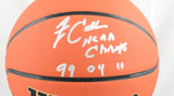 Jim Calhoun Autographed NCAA Wilson Basketball 3x NCAA Champs - Beckett W Holo