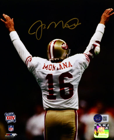 Joe Montana Signed San Francisco 49ers 8x10 Photo SB Arms Raised - Beckett Holo