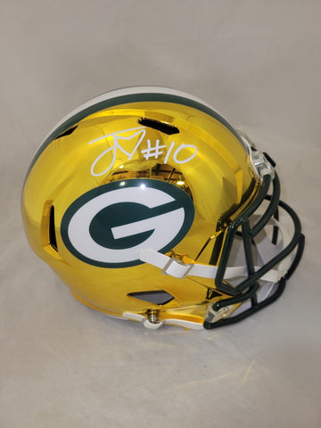 JORDAN LOVE SIGNED GREEN BAY PACKERS F/S CHROME SPEED REPLICA HELMET JSA COA