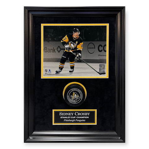 Sidney Crosby Signed Autographed Puck Shadow Box Framed to 14x19 JSA