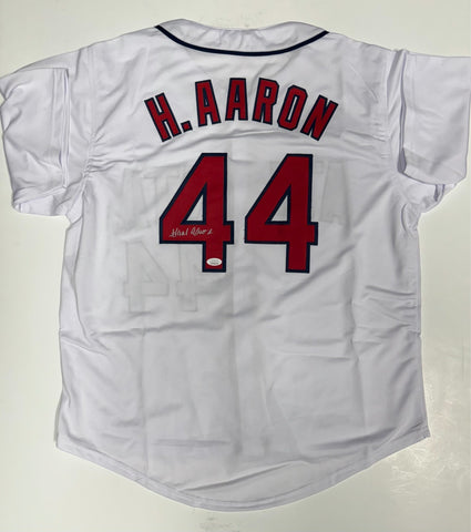 Hall of Famer HANK AARON Signed Replica Atlanta Braves Jersey AUTO - JSA