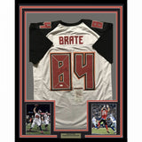 FRAMED Autographed/Signed CAMERON BRATE 33x42 Tampa Bay White Jersey JSA COA