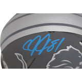 Calvin Johnson Autographed/Signed Detroit Lions Slate Mini Helmet Beckett 47637