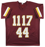 SB MVPs (3) Williams, Rypien & Riggins Signed Maroon Pro Style Jersey BAS Wit