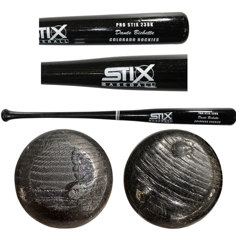 Dante Bichette Colorado Rockies Game Used Black Maple Stix Baseball Bat 57285