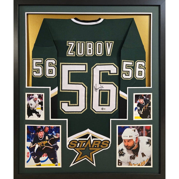 Sergei Zubov Autographed Signed Framed Dallas Stars Jersey BECKETT