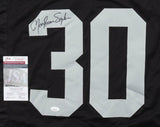 Mark van Eeghen Signed Oakland Raiders Jersey (JSA COA) Super Bowl XI & XV R.B.