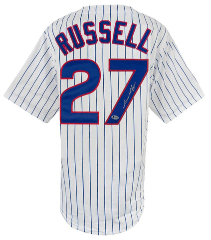 Addison Russell (CUBS) Signed White Custom Baseball Jersey - (BECKETT COA)