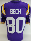 Jack Bech Signed LSU Tigers Purple Jersey (Beckett) Raiders 2025 2nd Round Pick