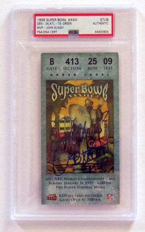 John Elway Signed Broncos Super Bowl XXXIII Encapsulated Ticket SB XXXIII MVP