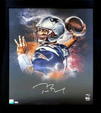Tom Brady New England Patriots Signed 20x24 Photo Framed In Focus Fanatics LOA