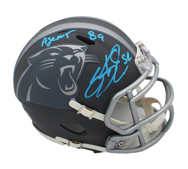 Steve Smith Sr. Signed Carolina Panthers Speed Slate NFL Mini Helmet - Agent 89