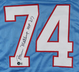 Bruce Matthews Signed Houston Oilers Jersey Inscribed "HOF 07" (Beckett) O-Line