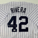Autographed/Signed Mariano Rivera New York Pinstripe Baseball Jersey JSA COA/LOA