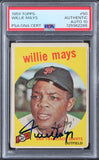 Giants Willie Mays Authentic Signed 1959 Topps #50 Card Auto 10! PSA/DNA Slabbed