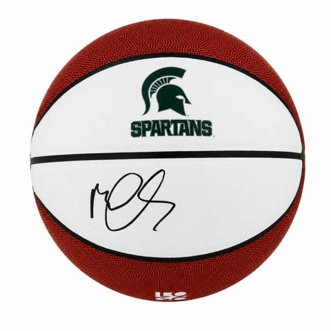 Mateen Cleaves Signed Michigan State Logo Brands White Logo Basketball -(SS COA)