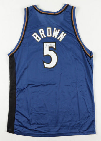 Kwame Brown Signed Washington Wizards Champion Style Jersey (JSA COA)