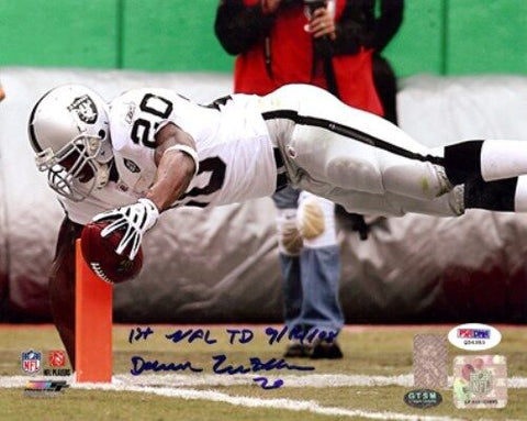 DARREN MCFADDEN AUTOGRAPHED 8X10 PHOTO RAIDERS 1ST NFL TD 9/14/08 PSA/DNA 21124