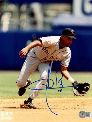 Neifi Perez Autographed/Signed Colorado Rockies 8x10 Photo Beckett 50537