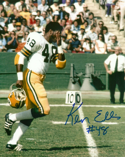 Packers Hall of Famer KEN ELLIS Signed 8x10 Photo #2 AUTO ~ 2 x Pro Bowler